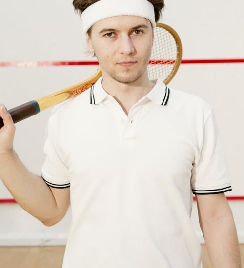 Man looking energetic and focused after a workout session.